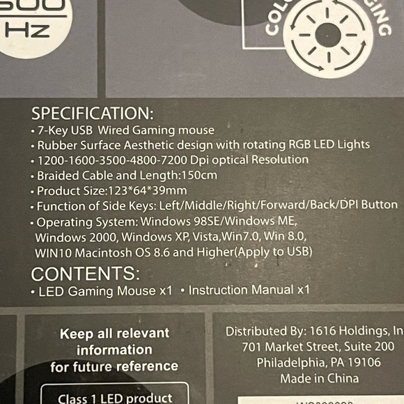 Bugha LED Gaming Mouse PS4 Xbox Nintendo PC - Picture 5 of 6